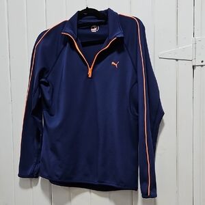 Puma Blue Top with Bright Orange Trim